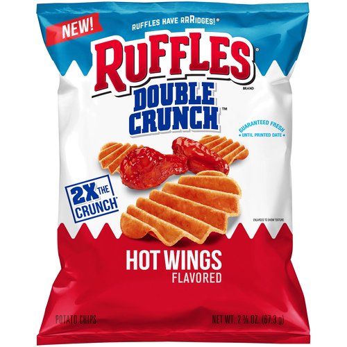 Ruffles Double Crunch Potato Chips, Hot Wings, 2 3/8 Oz