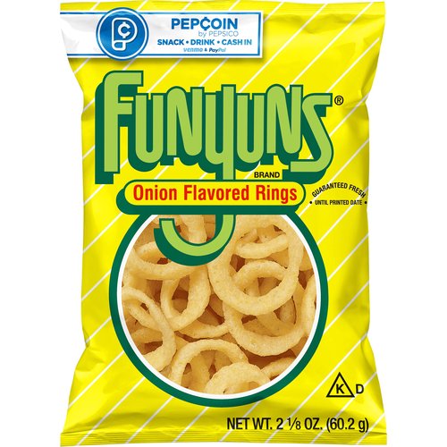Funyuns Onion Flavored Rings, 2 1/8 oz
FUNYUNS Onion Flavored Rings are a deliciously different snack that's fun to eat, with a crisp texture and zesty onion flavor. Next time you're in the mood for a tasty treat that's out of the ordinary, try FUNYUNS Onion Flavored Rings.