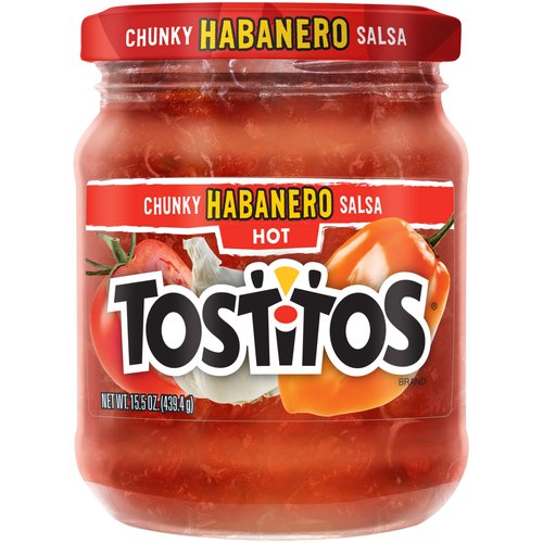 Tostitos Hot Chunky Habanero Salsa, 15.5 oz
TOSTITOS tortilla chips and dips are the life of the party. Grab a jar of TOSTITOS Habanero Salsa to add some heat to your next party or get-together with friends!