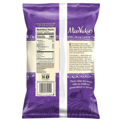 Miss Vickie's Applewood Smoked Bbq Kettle Cooked Potato Chips, 8