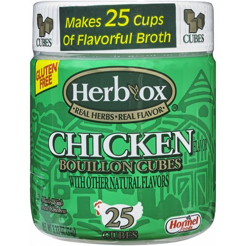 Hormel Foods Herb-Ox Chicken Flavor Bouillon Cubes, 25 count, 3.33 oz