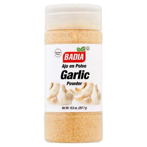 Badia Garlic Powder, 10.5 oz
A pantry basic, Badia Garlic Powder. Conveniently packed and stored, Badia Garlic Powder is a must-have in the spice cabinet. An indispensable and versatile ingredient that can be used on many different food preparations, from steak, to chicken, fish, shellfish, casseroles, salad dressings, soups, eggs, vinaigrettes, to burgers and stews. Sprinkle Badia Garlic Granulated on your pizza and avocado salad for an incredible twist! This convenient package will keep the garlic fresh and is easy to use and store. Badia Garlic Powder is prepared from garlic and has all the flavor and aroma. This versatile pantry staple is an ingredient that will add all the flavor to many different dishes, from the foodie to the cook, Badia Garlic Powder is a must!
Badia Spices manufactures, packages, distributes, a wide array of products for the everyday cooking needs, from spices, herbs, seasoning blends, teas, side dishes, olive oils, and more. Badia is committed to offering the highest quality at the best price.