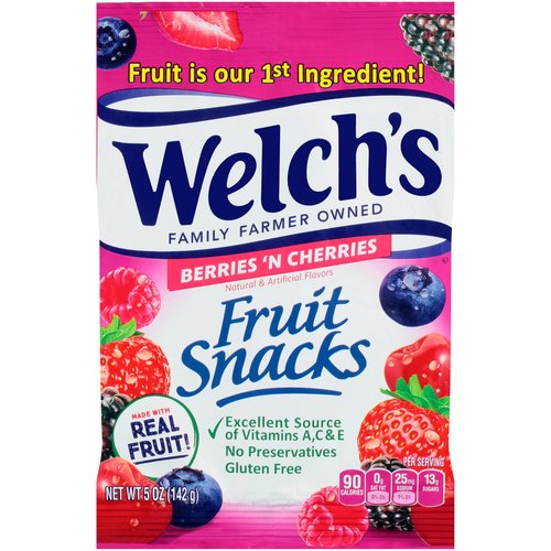 Welch's Berries 'n Cherries Fruit Snacks, 5 oz