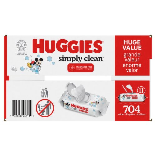 Huggies Simply Clean Fragrance Free Wipes Huge Value, 704 count