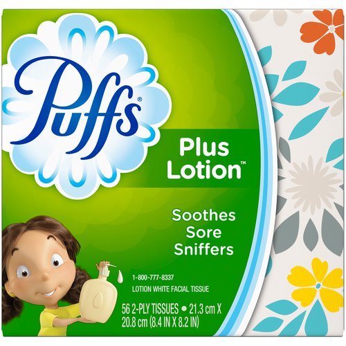 Puffs Plus Lotion Facial Tissues, Lotion, Facial Tissue