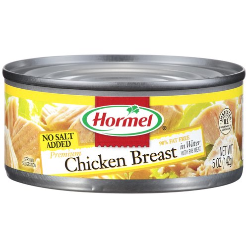 Hormel No Salt Added Premium Chicken Breast in Water with Rib Meat, 5 oz
