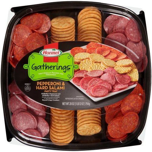 Hormel Gatherings Pepperoni & Hard Salami Party Tray, 28 oz