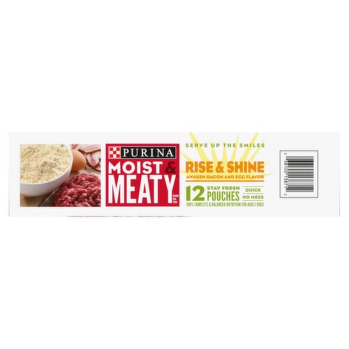 Purina Moist Meaty Rise Shine Awaken Bacon and Egg Flavor Dog Food 12 count 72 oz Price Rite