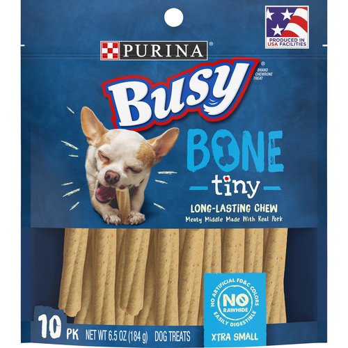 montar Inferior moco Purina Busy Made in USA Facilities Toy Breed Dog Bones, Tiny - 10 ct. Pouch