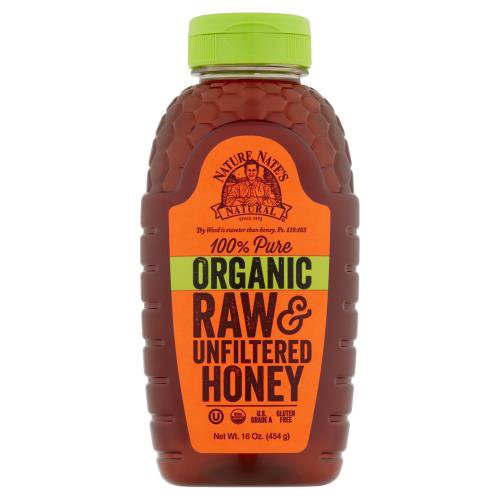 Nature Nate's 100% Pure Organic Raw & Unfiltered Honey, 16 oz