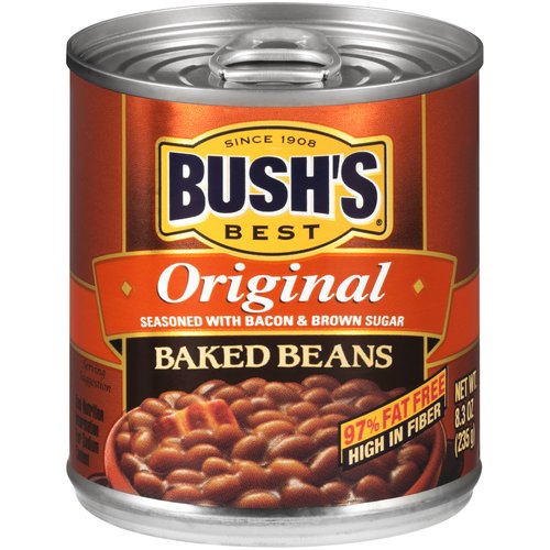Bush's Original Baked Beans 8.3 oz
When hamburgers and hot dogs are on your table, it only makes sense that Bush's Baked Beans go on the side. Our Secret Family Recipe uses tender navy beans, slow-simmered with real bacon, fine brown sugar and a signature blend of spices. So whether you're fixing up a summer cookout, a weeknight meal or anything in between, you can be sure you've got perfectly sweet beans to go along with every savory bite.