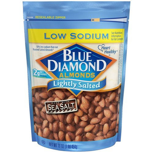 Blue Diamond Almonds Almonds - Low Sodium Lightly Salted, 16 oz
