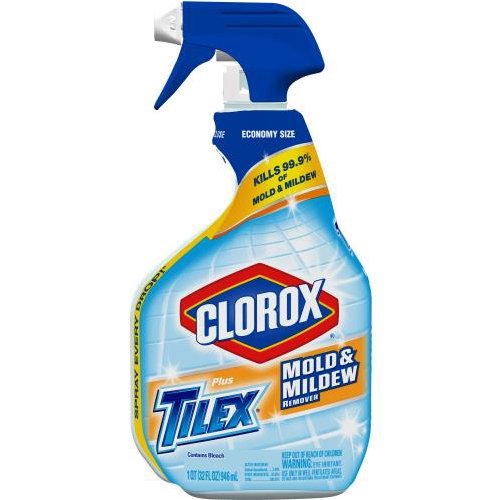 Spray Bottle. Clorox Plus Tilex Mold and Mildew Remover with Bleach kills 99.9% of household mold and mildew.