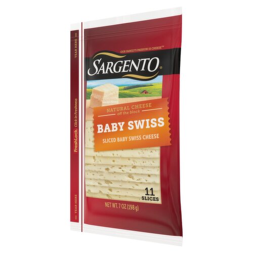 Sargento Sliced Baby Swiss Natural Cheese, 11 count, 7 oz Image 4 of 15
