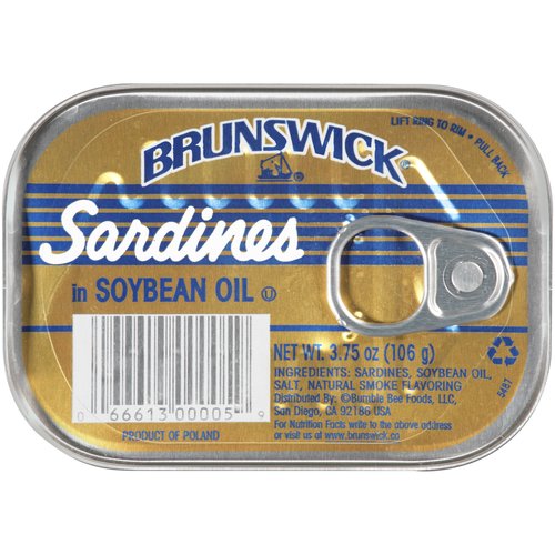 Brunswick Sardines in Soybean Oil, 3.75 oz