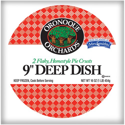 Mrs. Smith's Oronoque Orchards 9'' Deep Dish Flaky, Homestyle Pie Crusts, 2 count, 16 oz