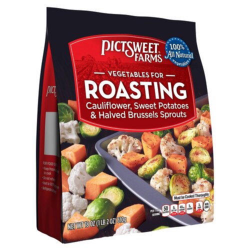 Pictsweet Farms Vegetables for Roasting Cauliflower, Sweet Potatoes & Halved Brussels Sprouts, 18 oz Image 7 of 8