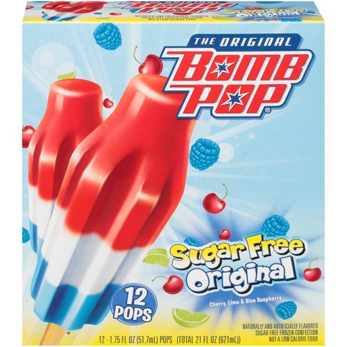 Bomb Pop The Original Sugar Free Cherry, Lime & Blue Raspberry Pops, 1. ...