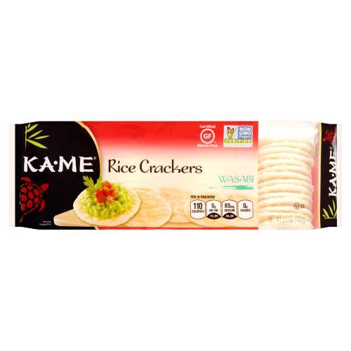 Ka-Me Wasabi Rice Crackers, 3.5 oz
Celebrating the Tastes of Asia
Known in Japan as Rice Sembei, rice-based crackers are the most traditional - and popular - of Japanese snacks. Ka-Me Rice Crackers contain no artificial flavors or colors, are gluten-free and subtly seasoned with traditional Asian flavors and contemporary spices. Our Wasabi Rice Crackers can be enjoyed on their own, or served with a variety of cheeses and dips.