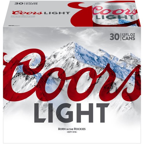 Coors Light 30 Pack Cans 360 Fl Oz