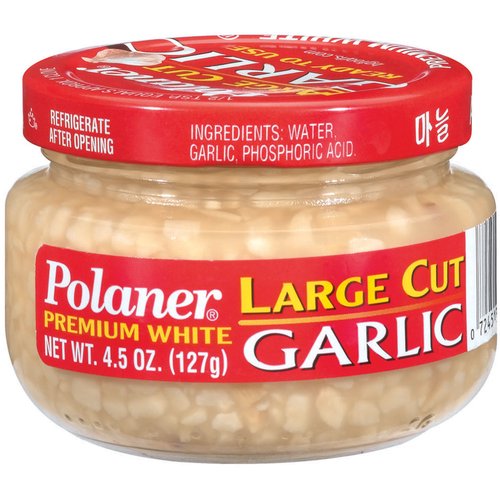 Polaner Premium White Large Cut Garlic, 4.5 oz