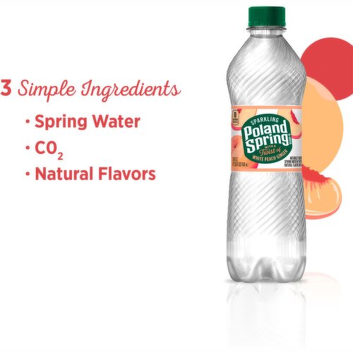 Poland Spring Sparkling Water, White Peach Ginger, 16.9 oz