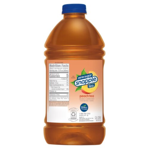 Snapple Zero Sugar Peach Tea, 64 fl oz - Price Rite Snapple Zero Sugar Peach Tea, 64 fl oz - Price Rite