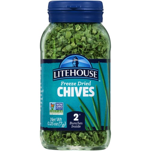 Litehouse Freeze Dried Chives, 0.25 oz
2* bunches inside
*Approximate measurement