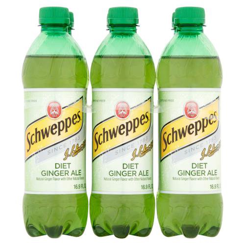 Schweppes Diet Ginger Ale Soda, 16.9 fl oz, 6 count
Natural Ginger Flavor with Other Natural Flavors