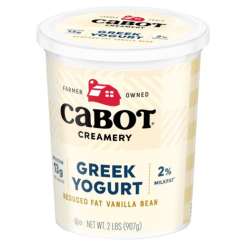 Cabot Creamery Reduced Fat Vanilla Bean Greek Yogurt, 2 lbs