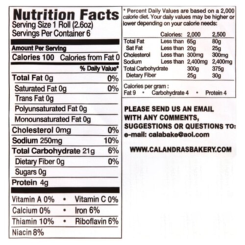 Calandra's Italian & French Bakery Italian Rolls, 6 count, 1 lb Image 4 of 4