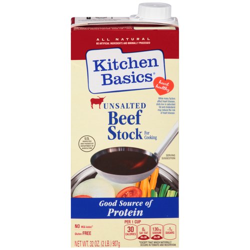 Kitchen Basics Unsalted Beef Stock, 32 oz