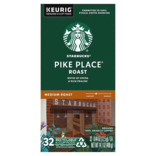 Starbucks Pike Place Medium Roast Ground Coffee K-Cup Pods Starbucks Pike Place Medium Roast Ground Coffee K-Cup Pods