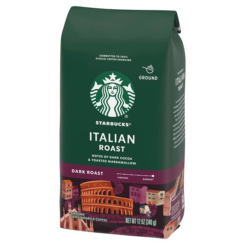 Starbucks Dark Italian Roast 100% Arabica Ground Coffee, 12 oz Image 8 of 8