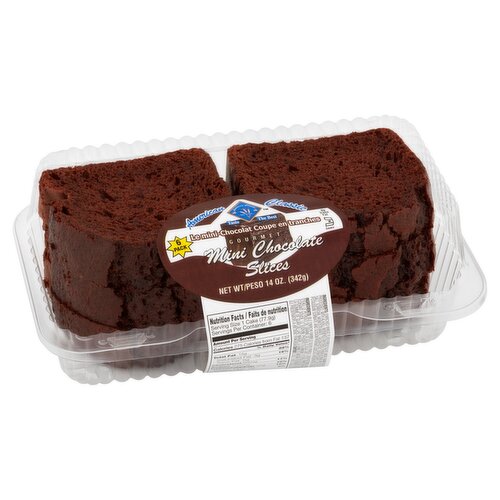 American Classic Gourmet Mini Chocolate Cake Slices, 6 count, 14 oz