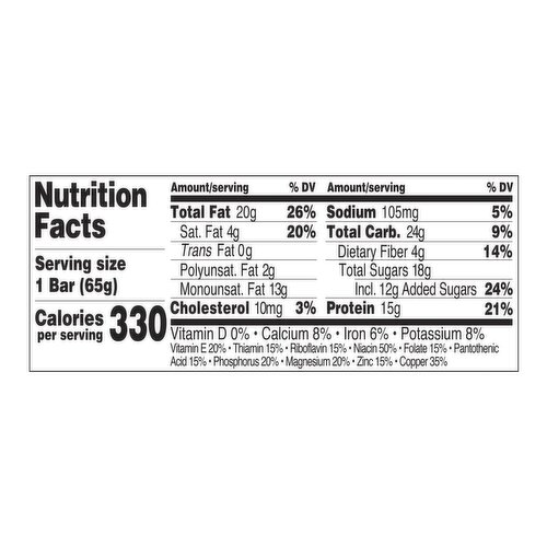 Perfect Bar Dark Chocolate Chip Peanut Butter with Sea Salt Protein Bar, 2.3 oz Image 14 of 14
