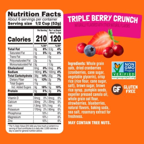 Bear Naked Triple Berry Crunch Granola, 5g Protein, Fiber, 12  oz Bag Image 8 of 11