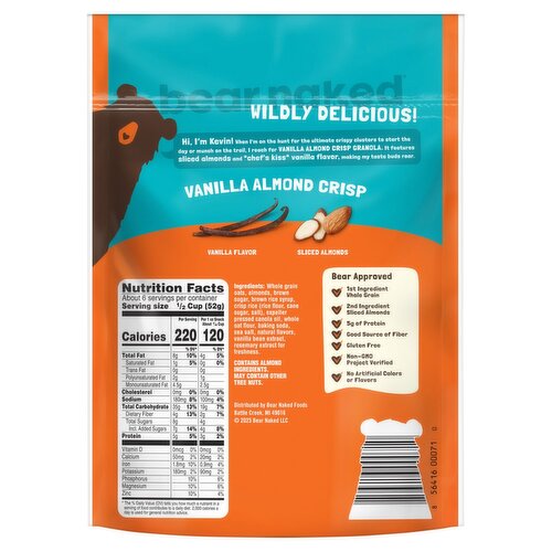 Bear Naked Vanilla Almond Crisp Granola, 5g Protein, Fiber, 12  oz Bag Image 9 of 11
