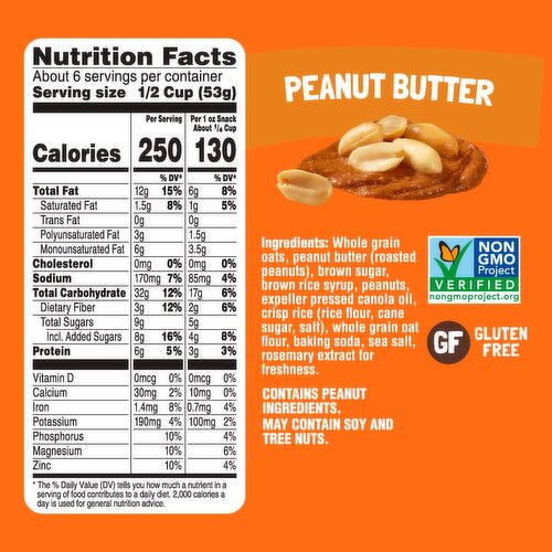 Bear Naked Peanut Butter Granola Cereal, Good Source of Fiber, 12  oz Bag Image 8 of 11