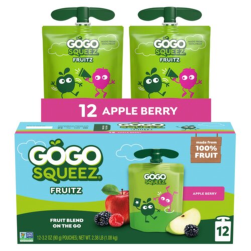 GoGo squeeZ No Sugar Added Apple Berry Applesauce and Fruit Puree