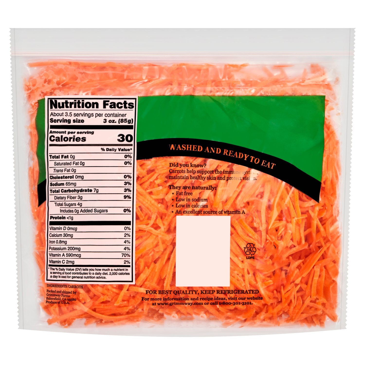 Fresh Shredded Carrots, 10 oz bag Image 5 of 6