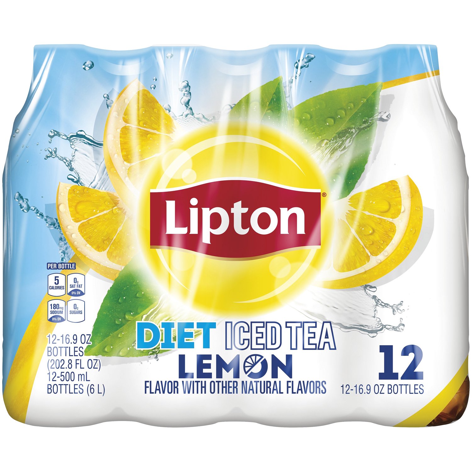 Lipton Iced Tea, Lemon, 16.9 oz Bottles, 12 Count