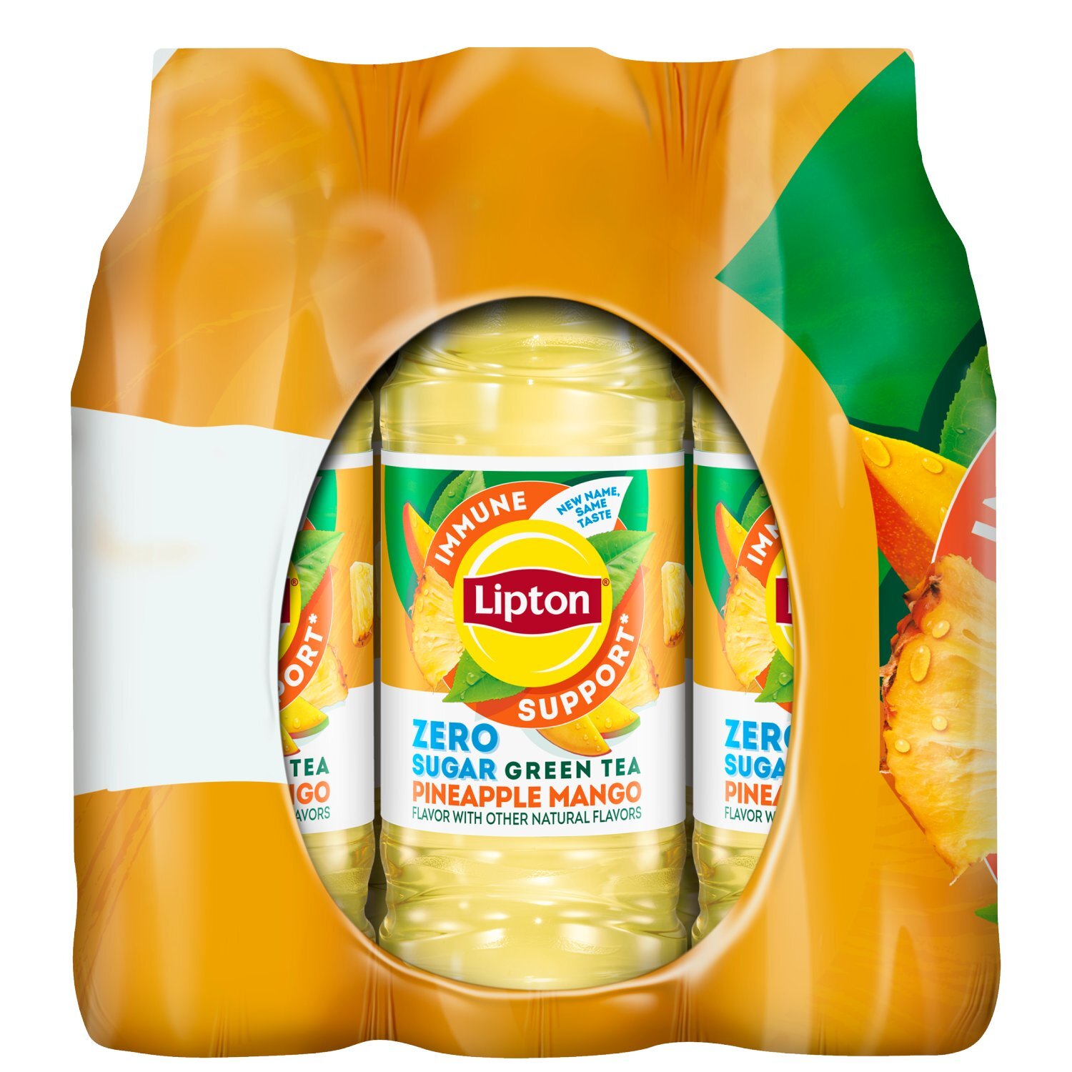Lipton Zero Sugar Green Tea Immune Support Pineapple Mango 16.9 Fl