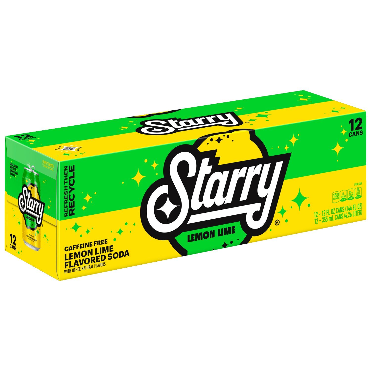 Starry Soda Lemon Lime 12 Fl Oz, 12 Count Image 7 of 8