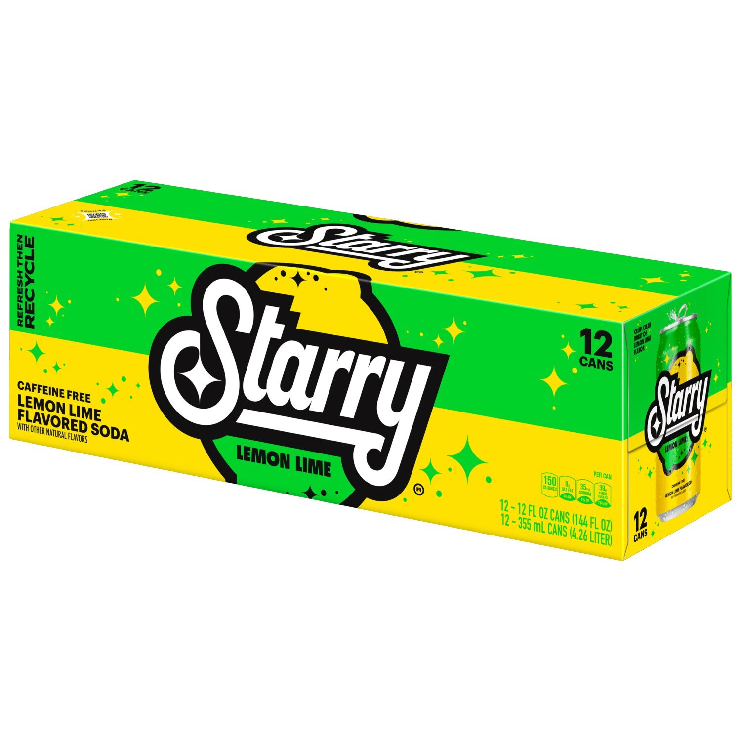 Starry Soda Lemon Lime 12 Fl Oz, 12 Count Image 8 of 8