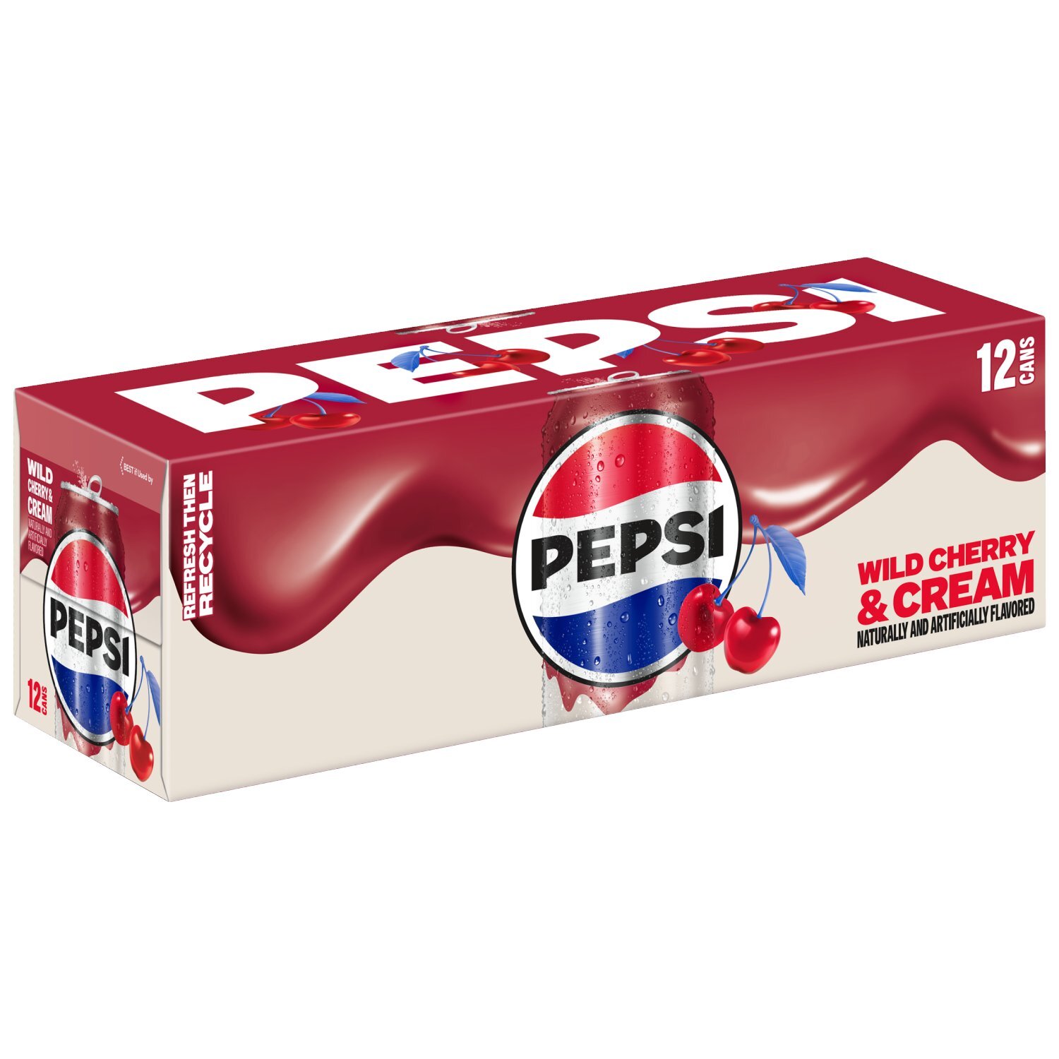 Pepsi Soda Wild Cherry And Cream 12 Fl Oz, 12 Count - The Fresh Grocer