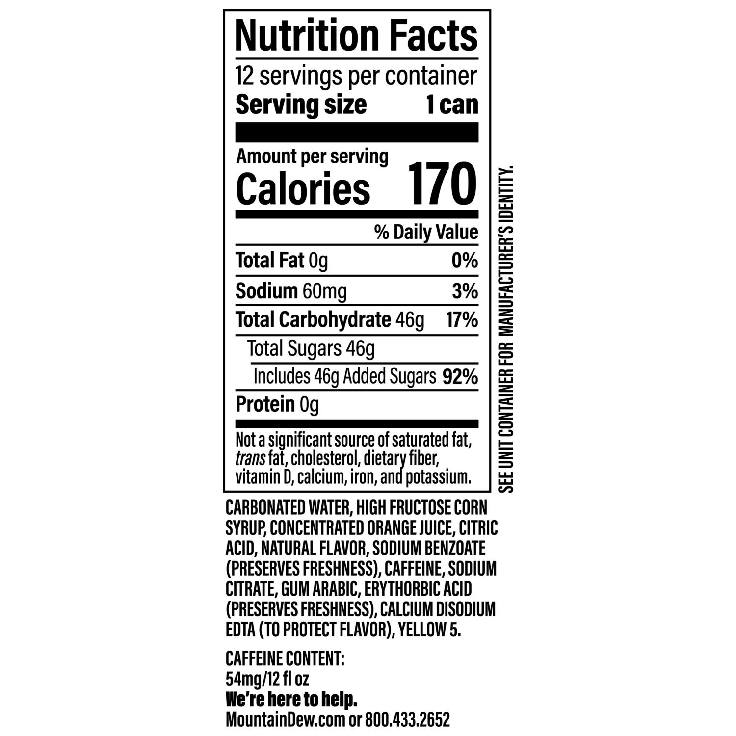 Mountain Dew Soda Citrus 12 Fl Oz, 12 Count Image 2 of 5