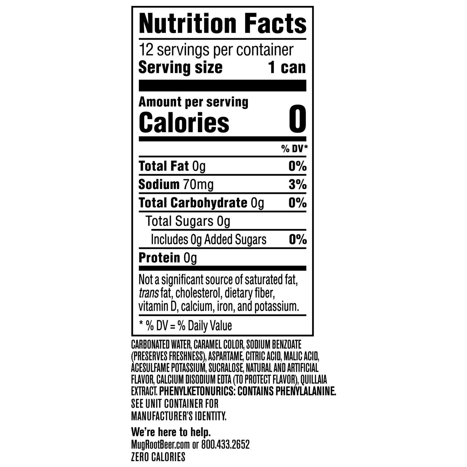 Mug Zero Sugar Soda Root Beer 12 Fl Oz, 12 Count Image 2 of 5