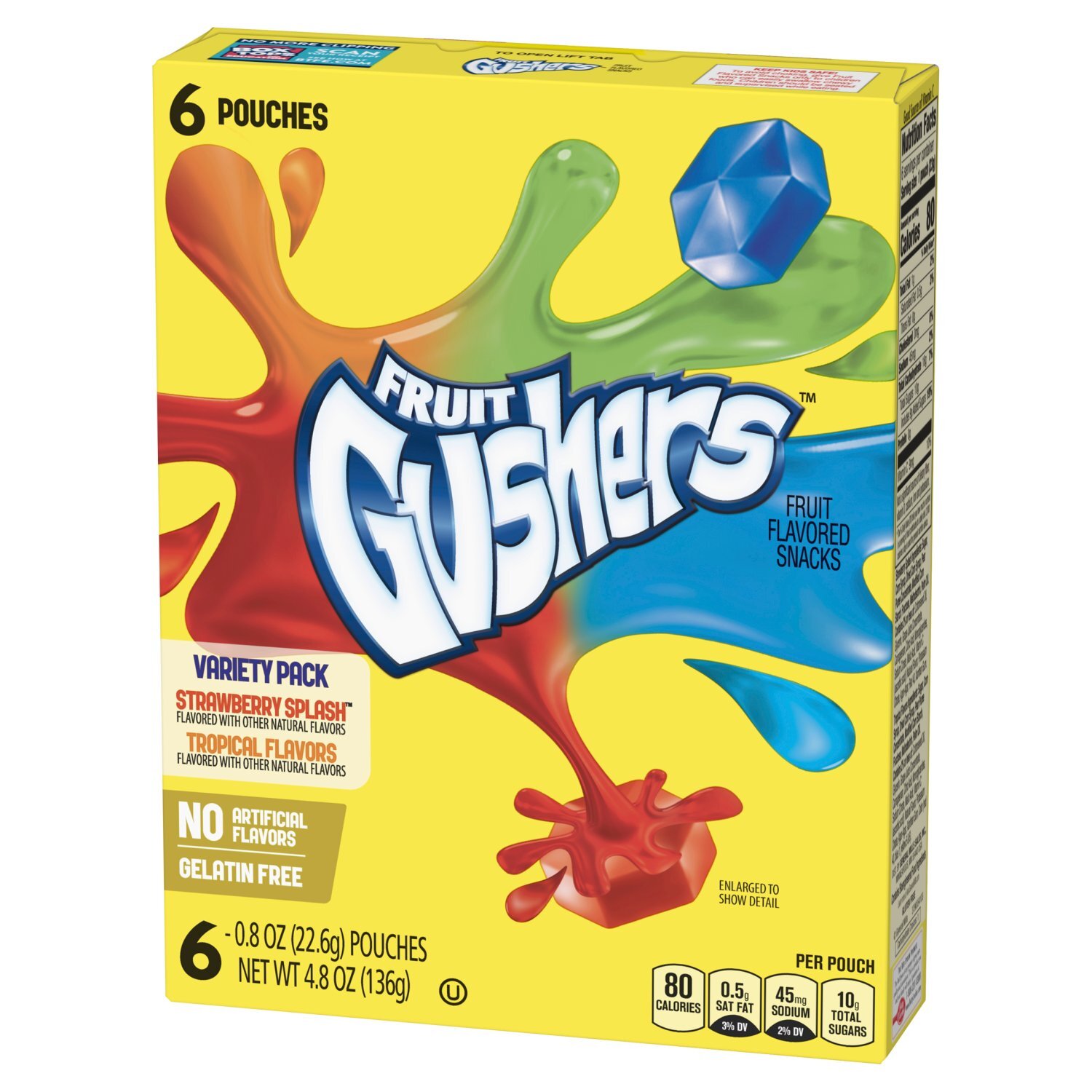 FRUIT Gushers Strawberry Splash and Tropical Fruit Flavored Snacks Variety Pack, 0.8 oz, 6 count Image 8 of 9
