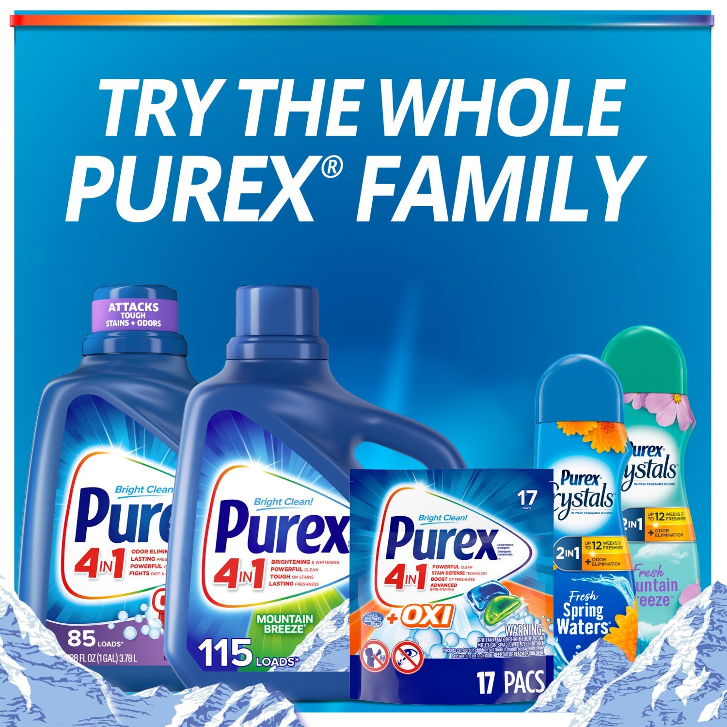Purex Fresh Mountain Breeze Detergent, 35 loads, 40 fl oz Image 5 of 6